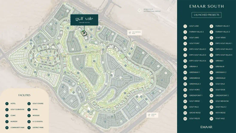 Golf Vale By Emaar Location View